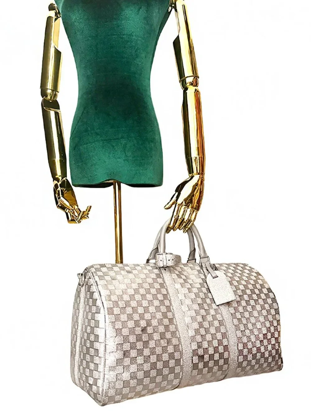 Louis Vuitton Keepall Bandoulière 50 Damier Glitter Silver Printemps Été 2022